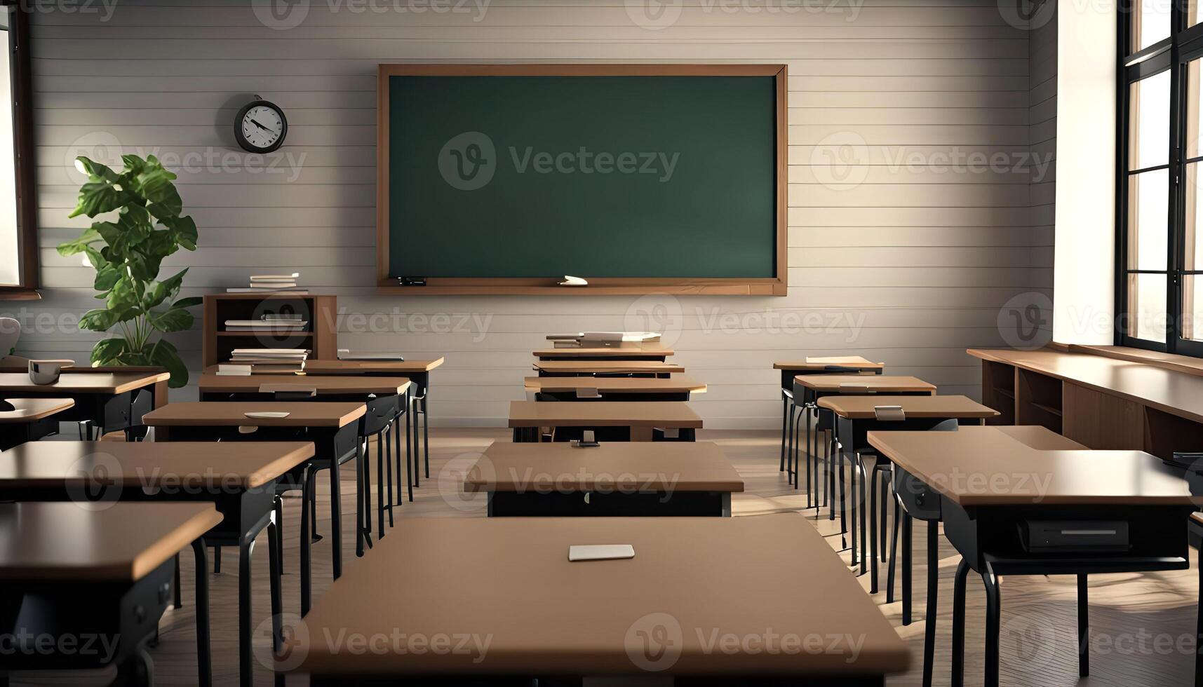 Empty Classroom Ready For Learning photo