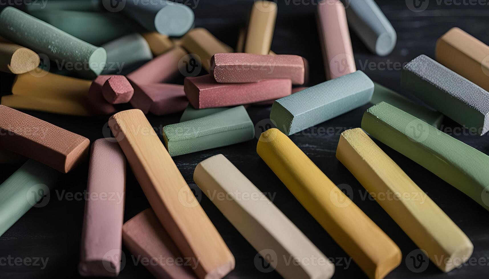 Assortment of Colorful Chalk Sticks photo