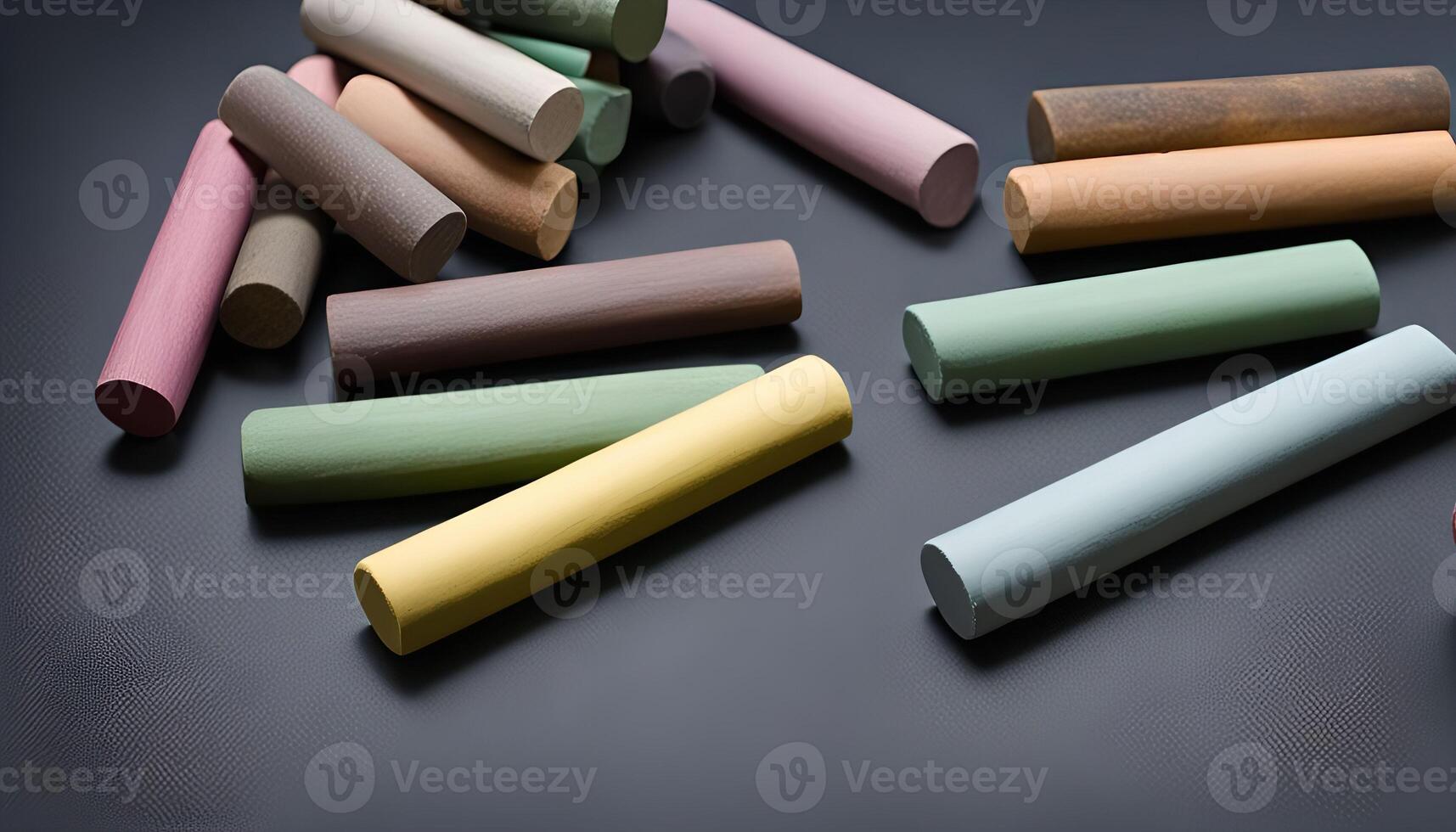 Colorful Chalk Sticks on a Dark Surface photo