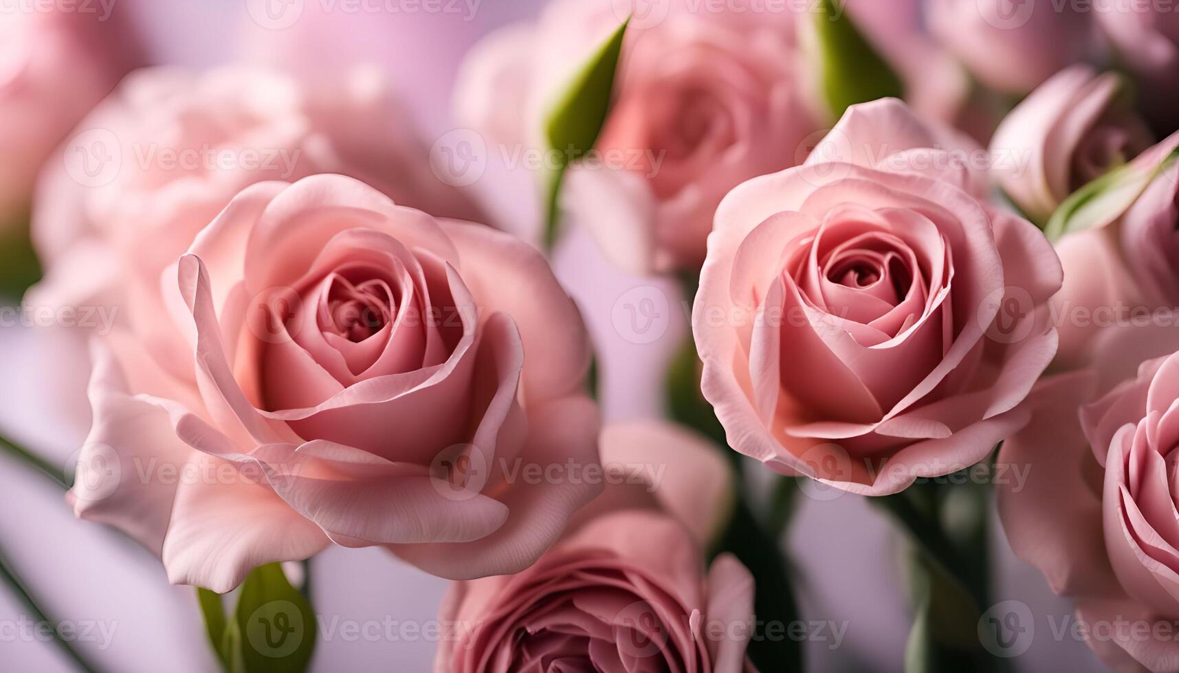 Closeup of Delicate Pink Roses photo