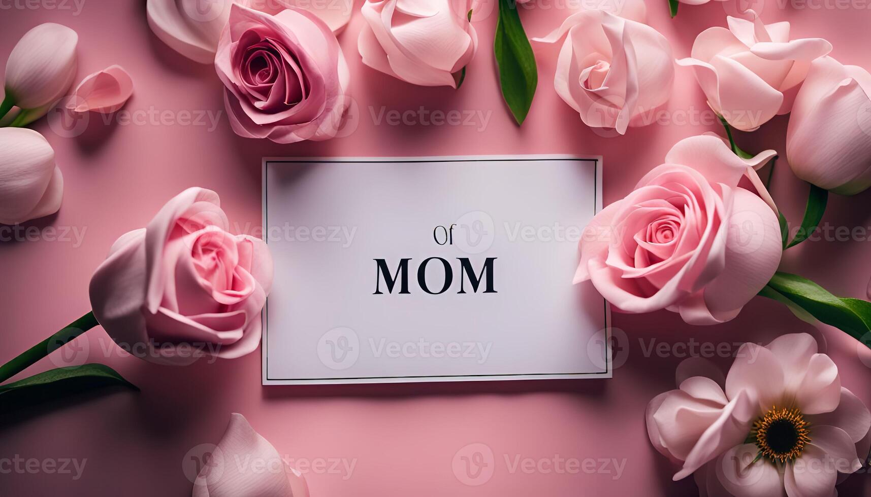 Roses and a Card for Mom photo