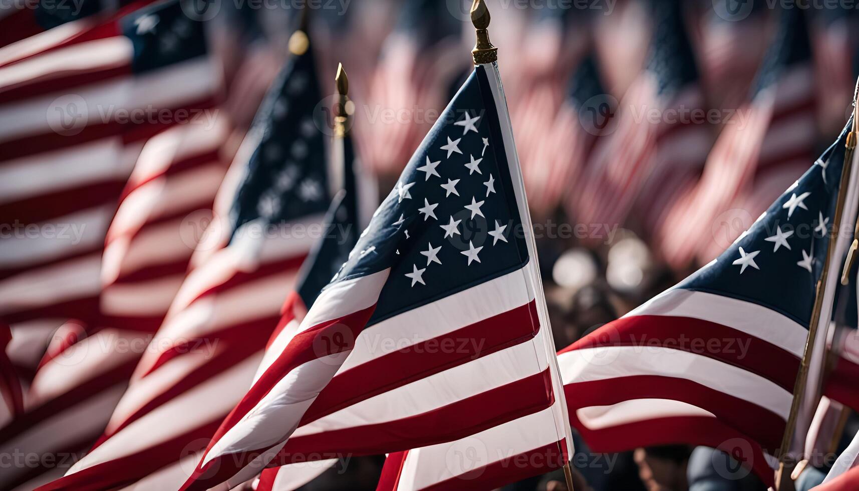 American Flags Waving photo