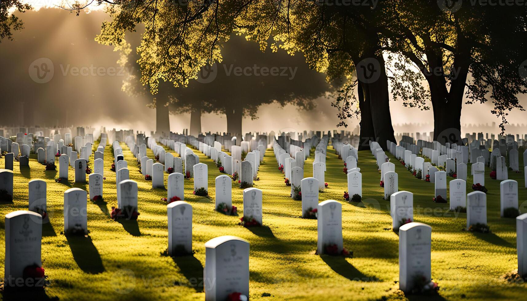 Sunlight Through Tombstones photo