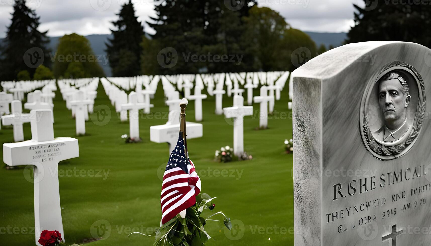 American Cemetery Headstone photo