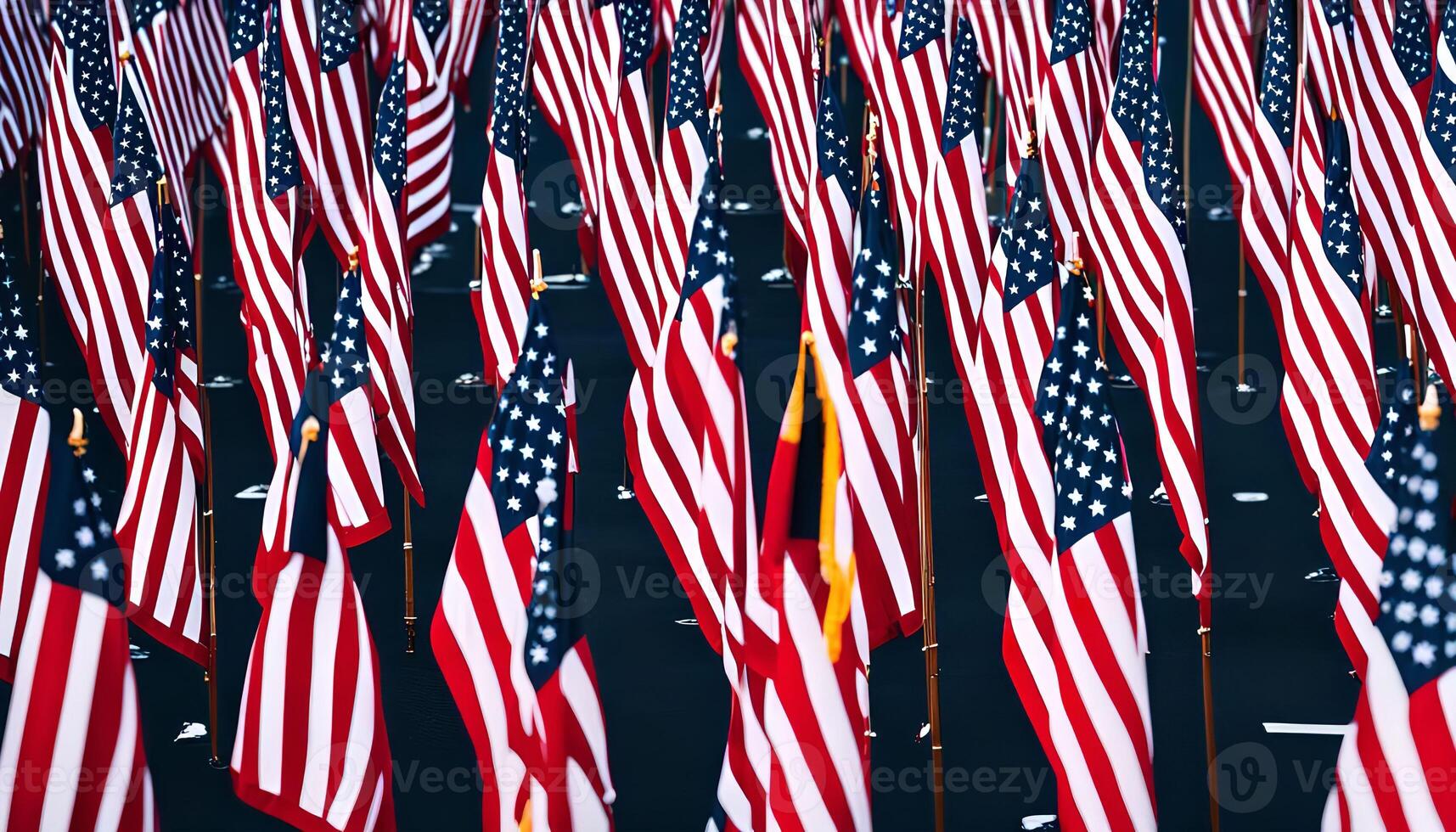 Field of American Flags photo