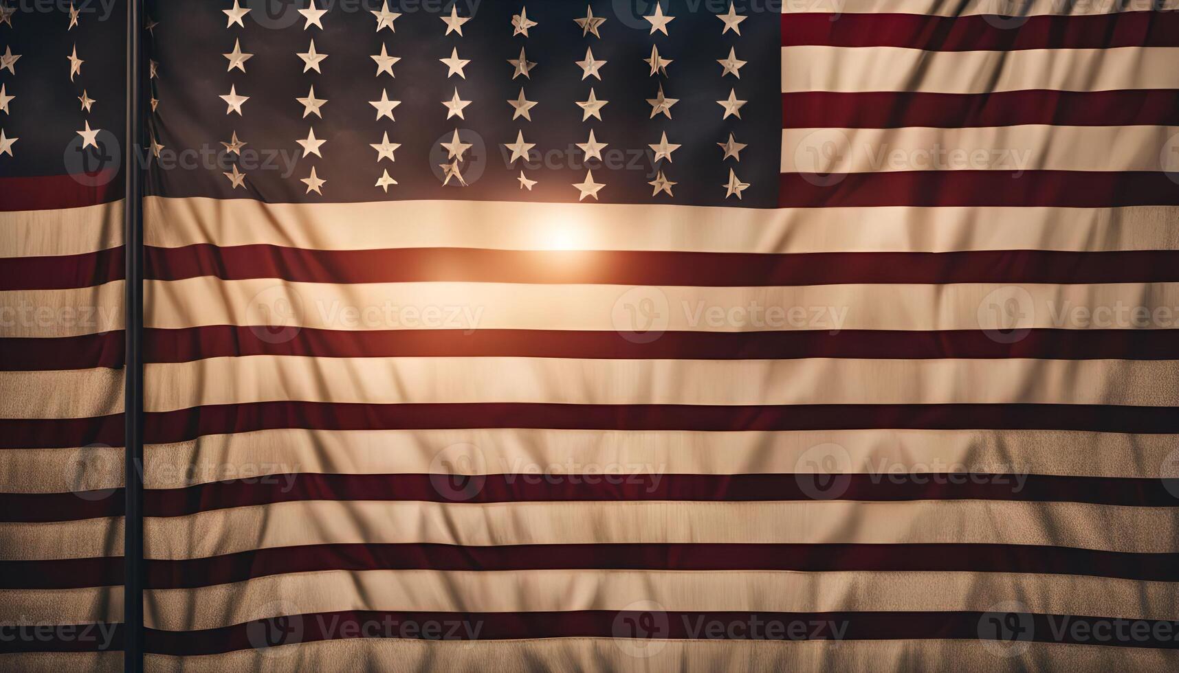 American Flag Waving in the Wind photo