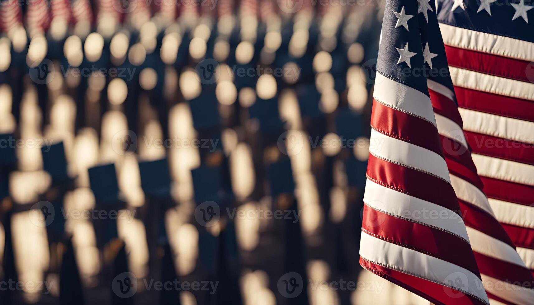 American Flag at a Memorial photo