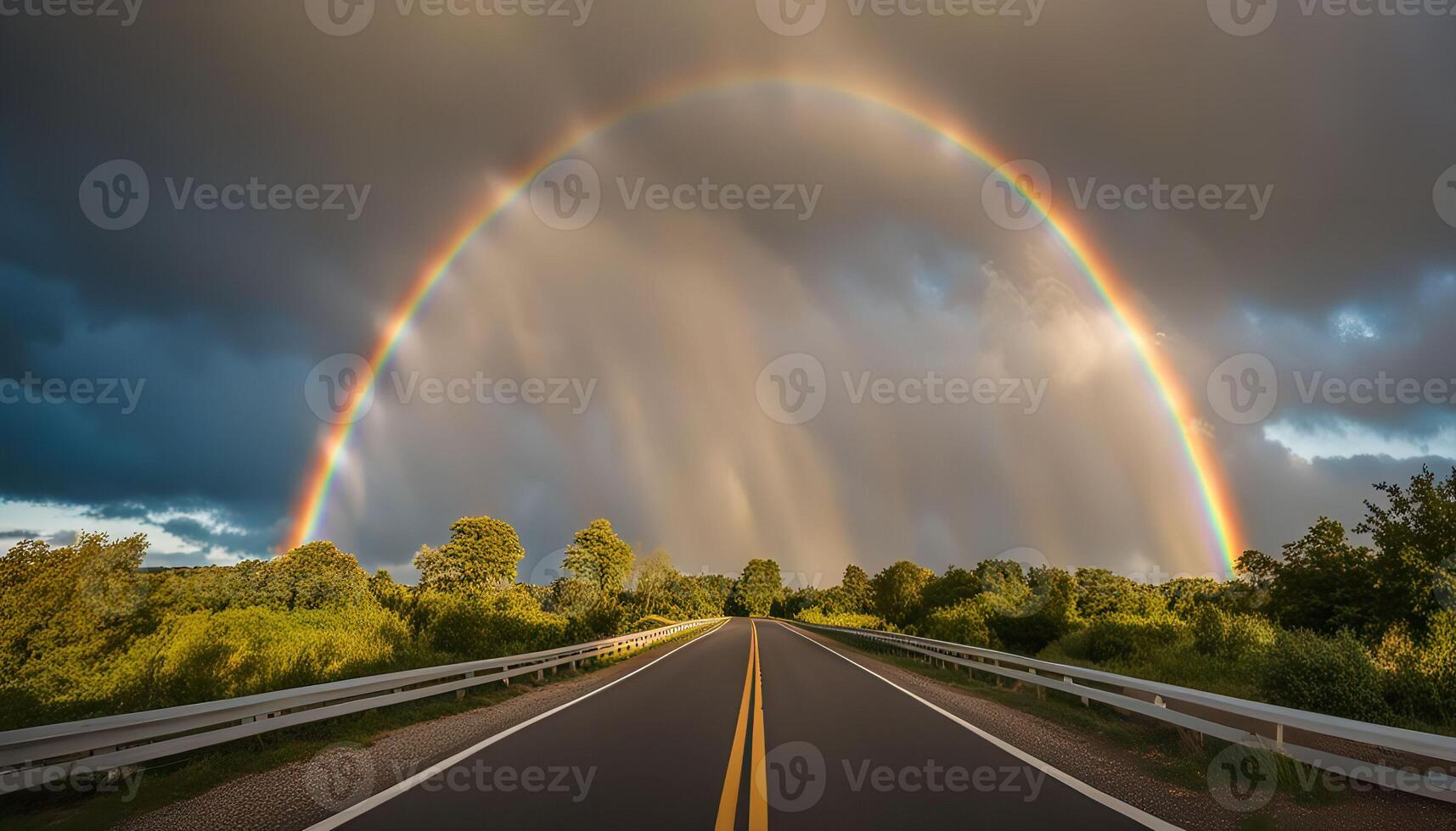 Rainbow over Road photo