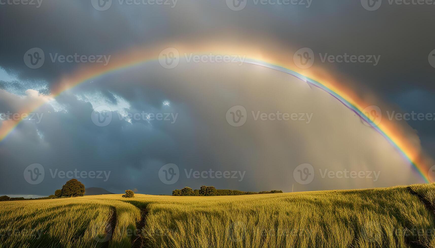 Rainbow Over Field photo