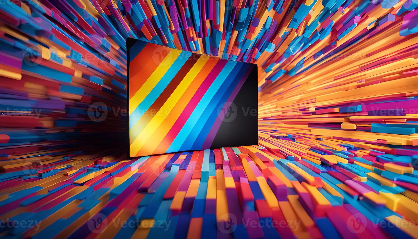 Abstract Colorful Stripes and Shapes photo