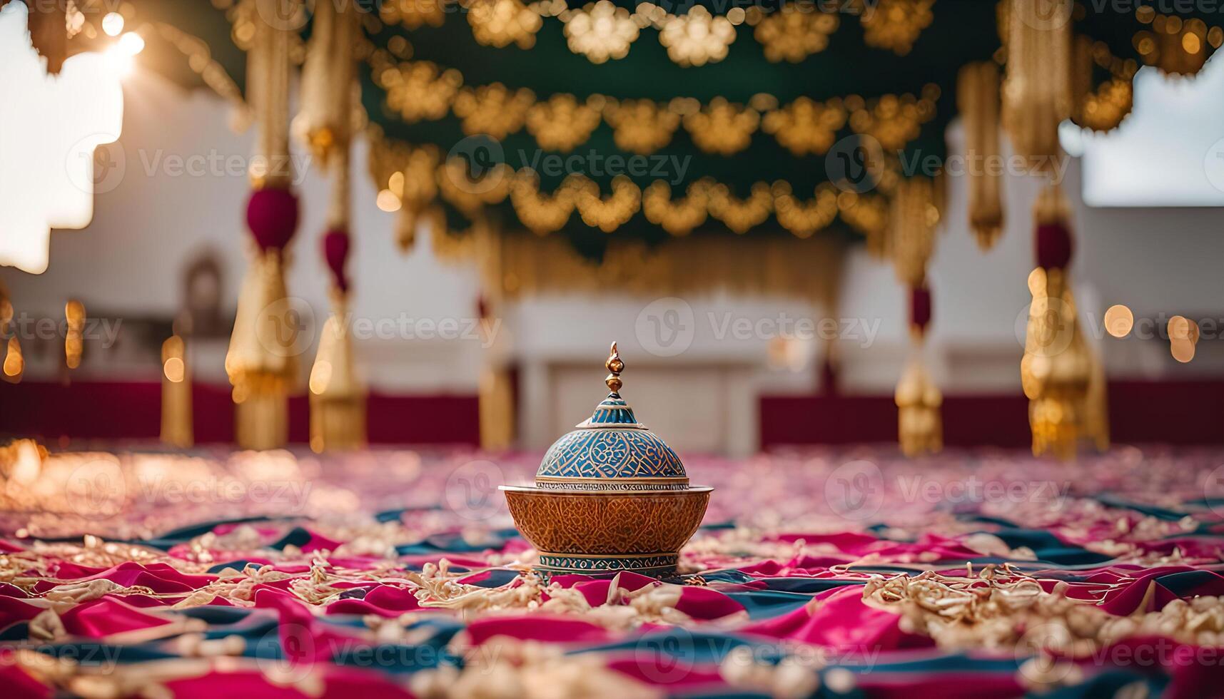 A Golden Jar in a Decorated Setting photo