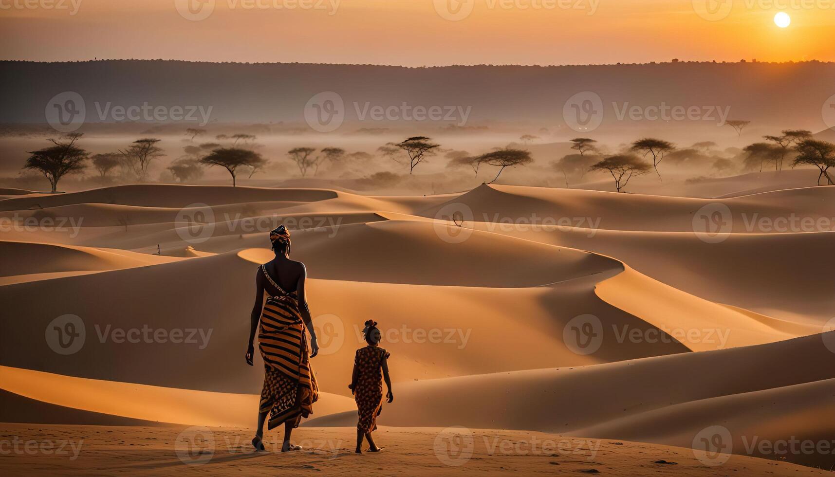 Sunrise in the African Desert photo