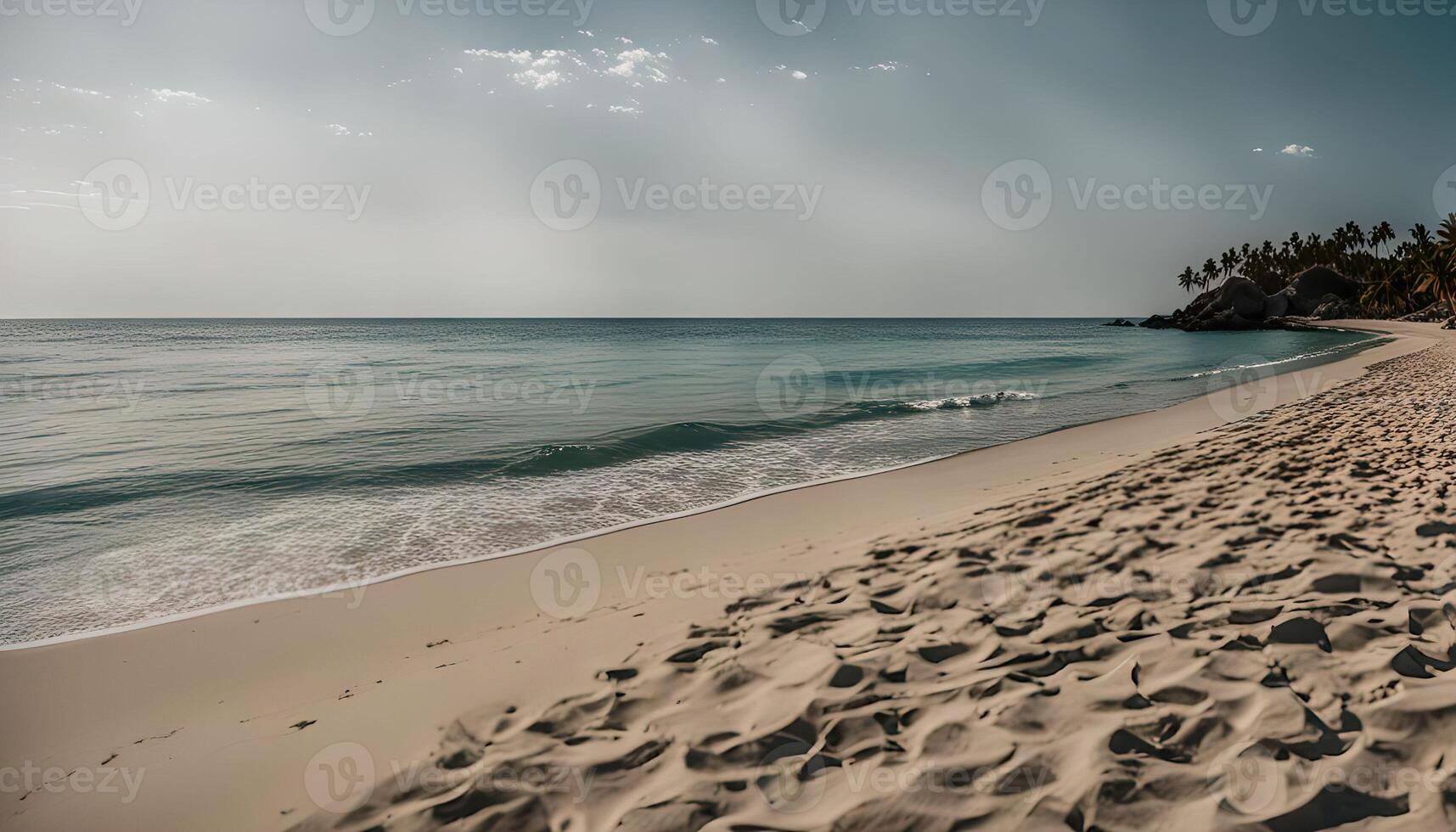 Serene Beachscape with Gentle Waves photo