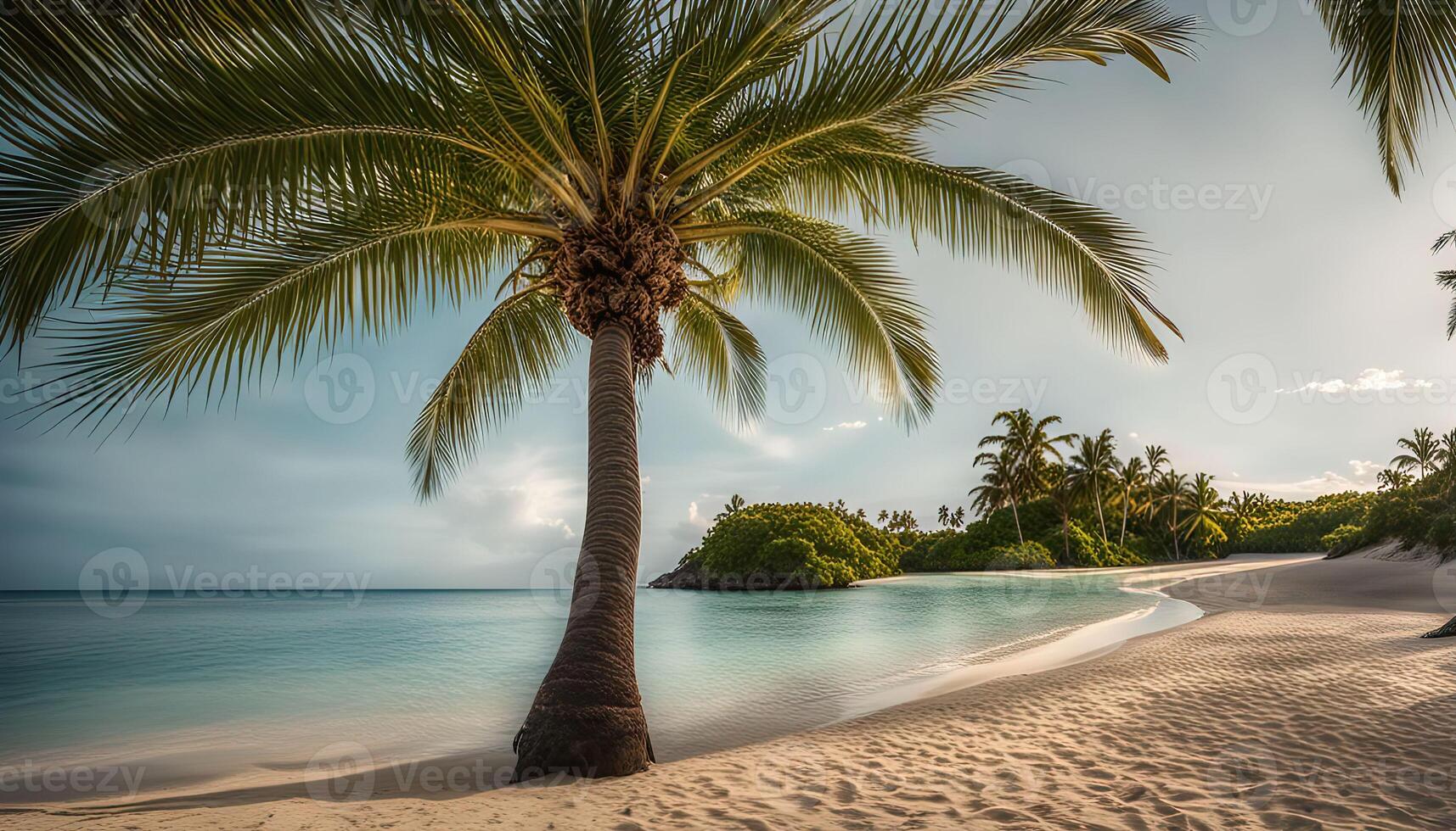 Palm Tree on a Tropical Beach photo