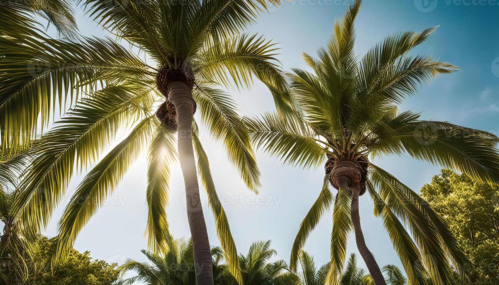 Palm Trees Under a Sunny Sky photo