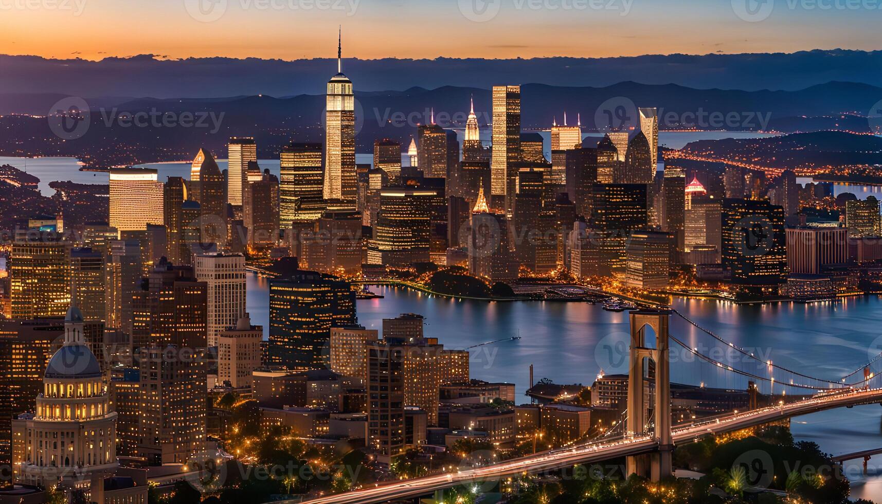 New York City Skyline at Dusk photo