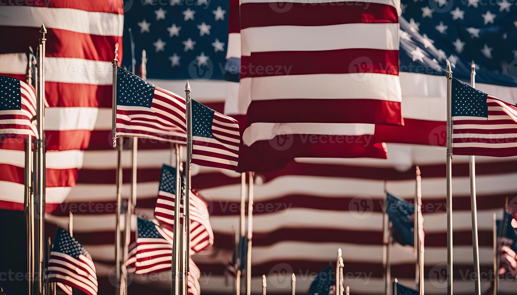 A field of American Flags photo