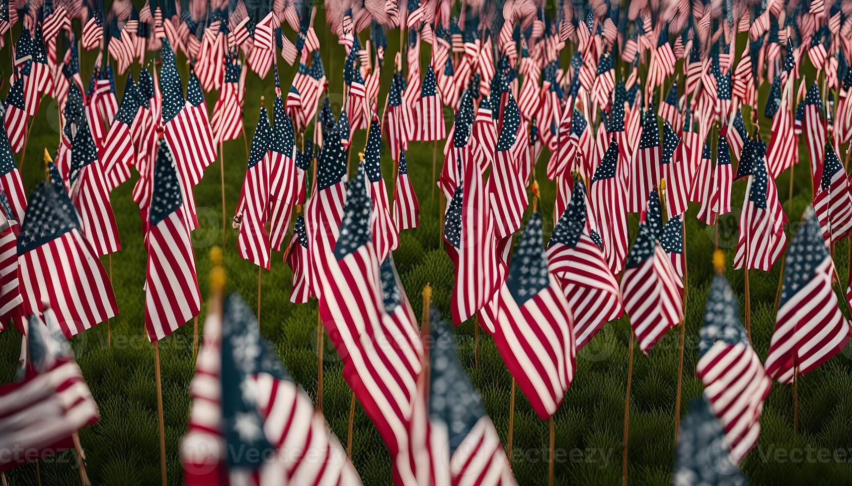 Field of American Flags photo
