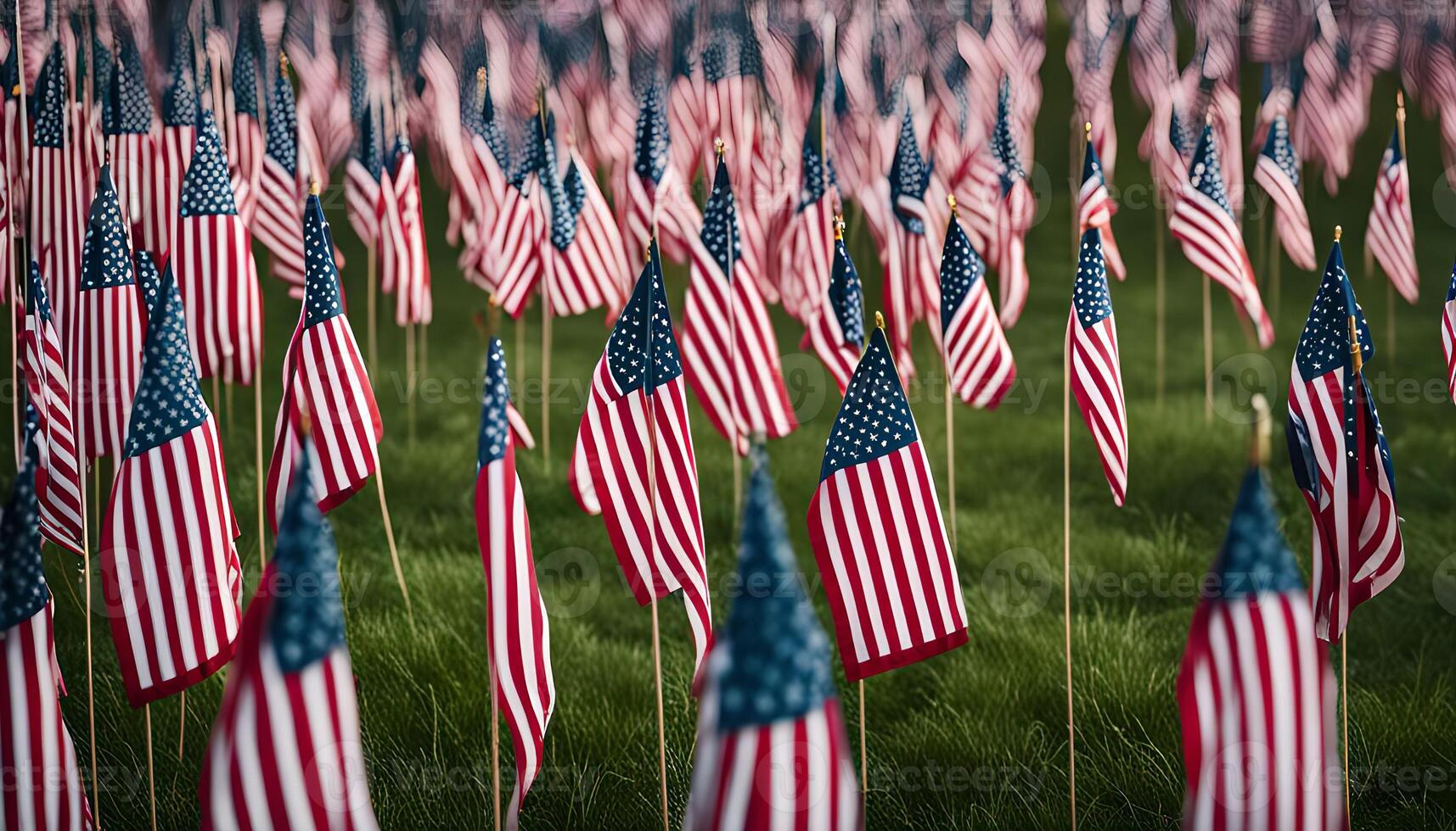 Field of American Flags photo