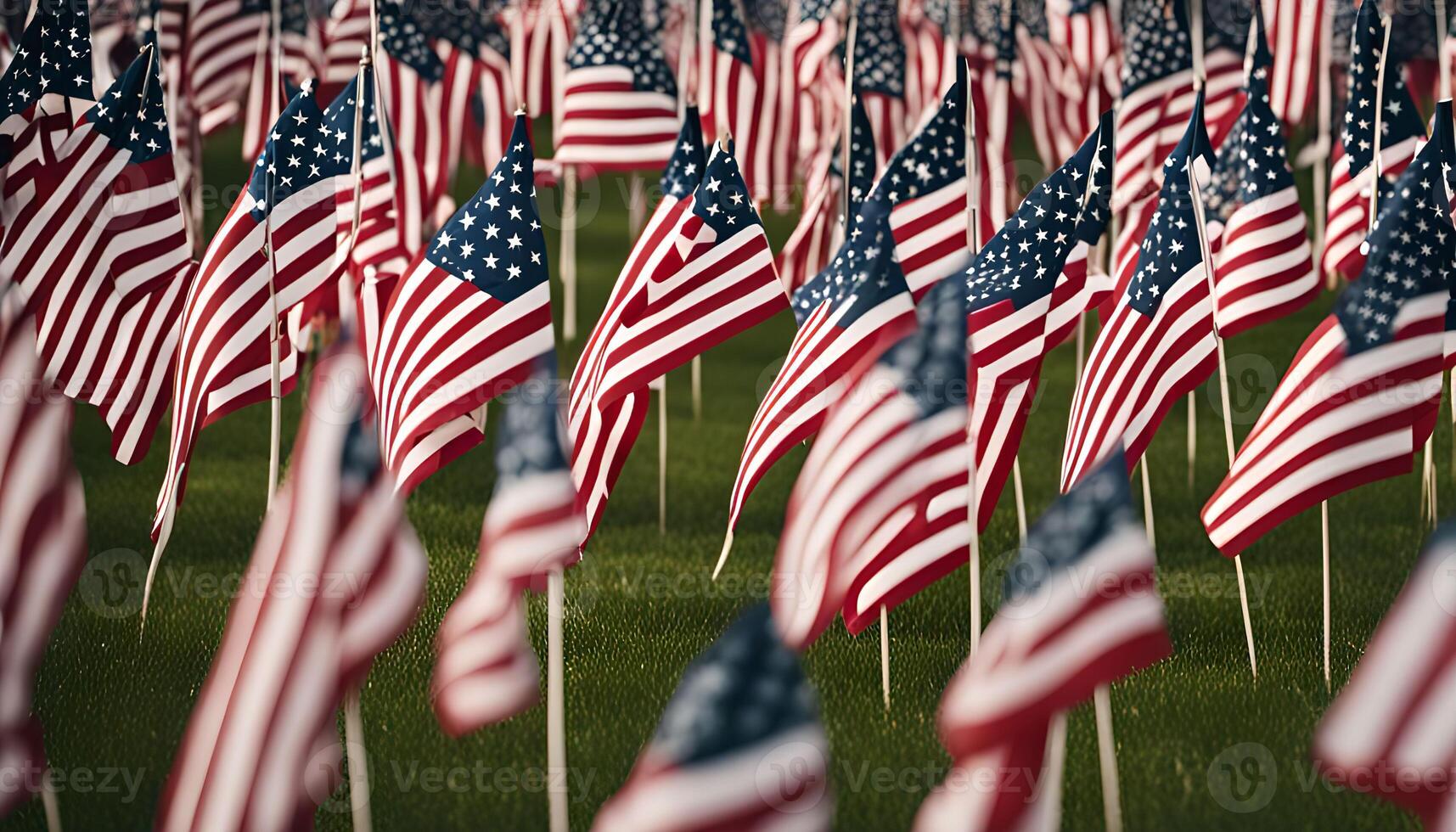 Field of American Flags photo