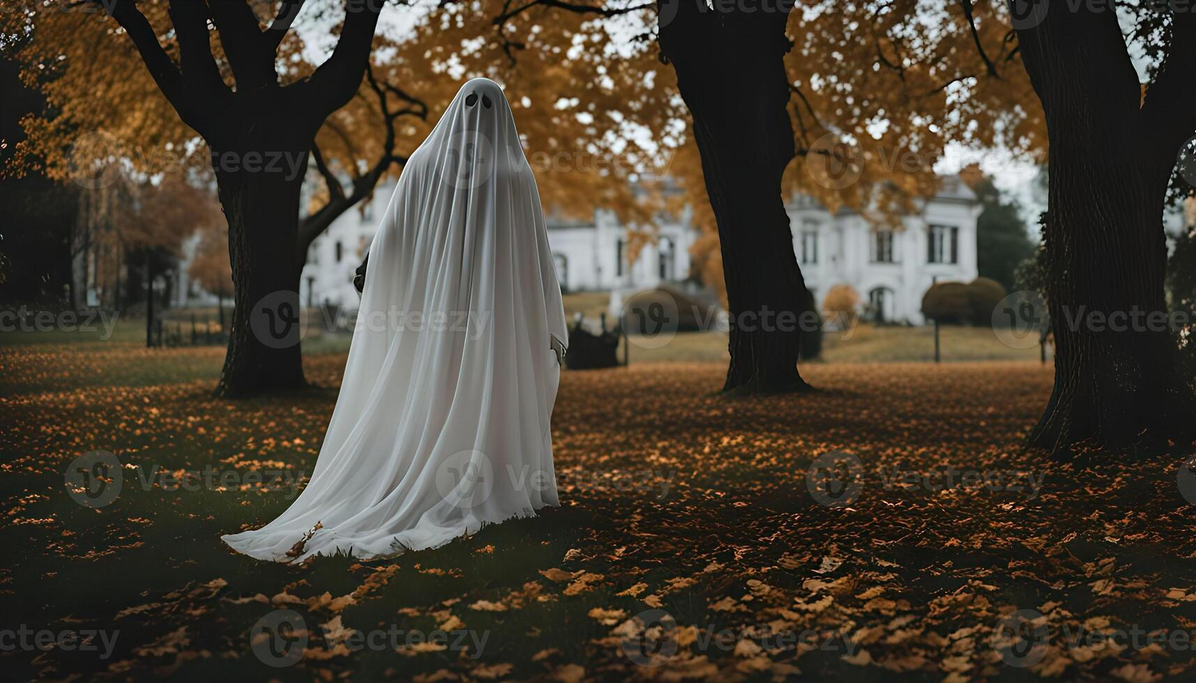 Ghostly Figure in Autumnal Setting photo