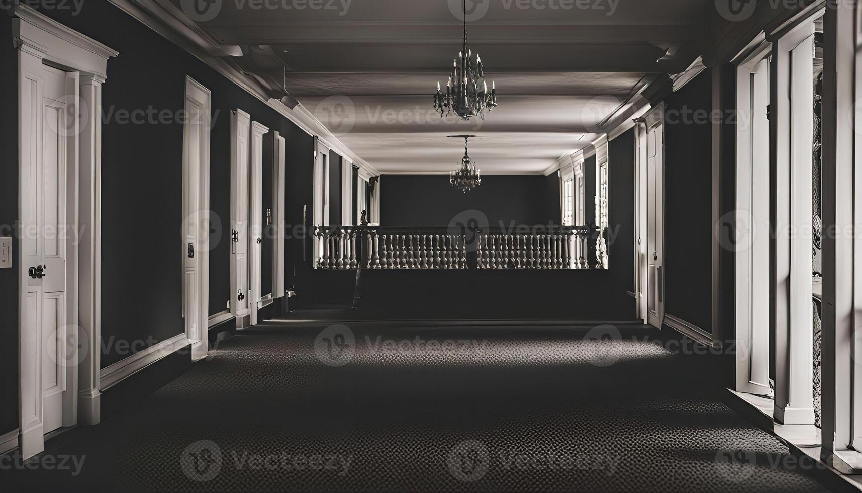 Long Hallway in a Historic Building photo