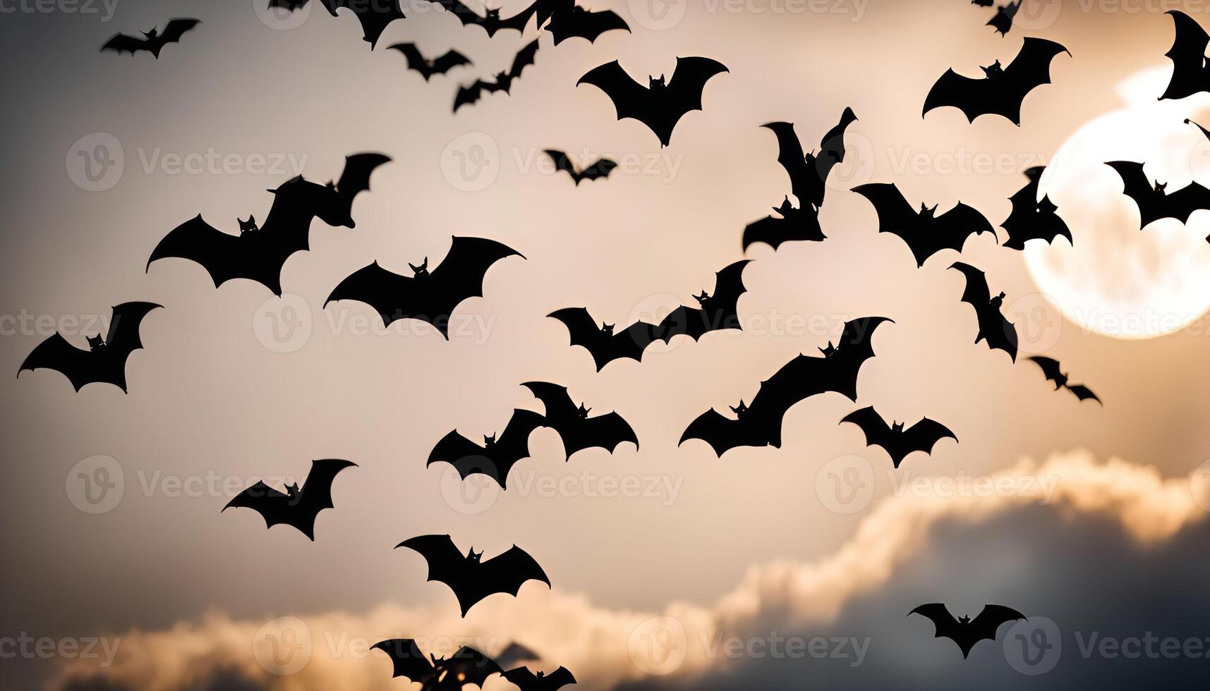 Bats Flying in Front of the Moon photo