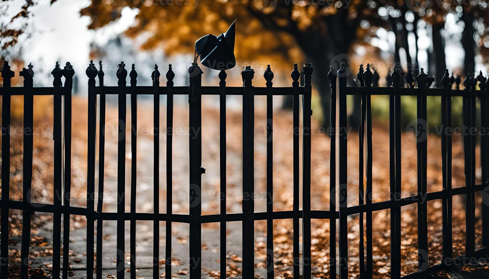 A Metal Gate Ajar in a Park photo