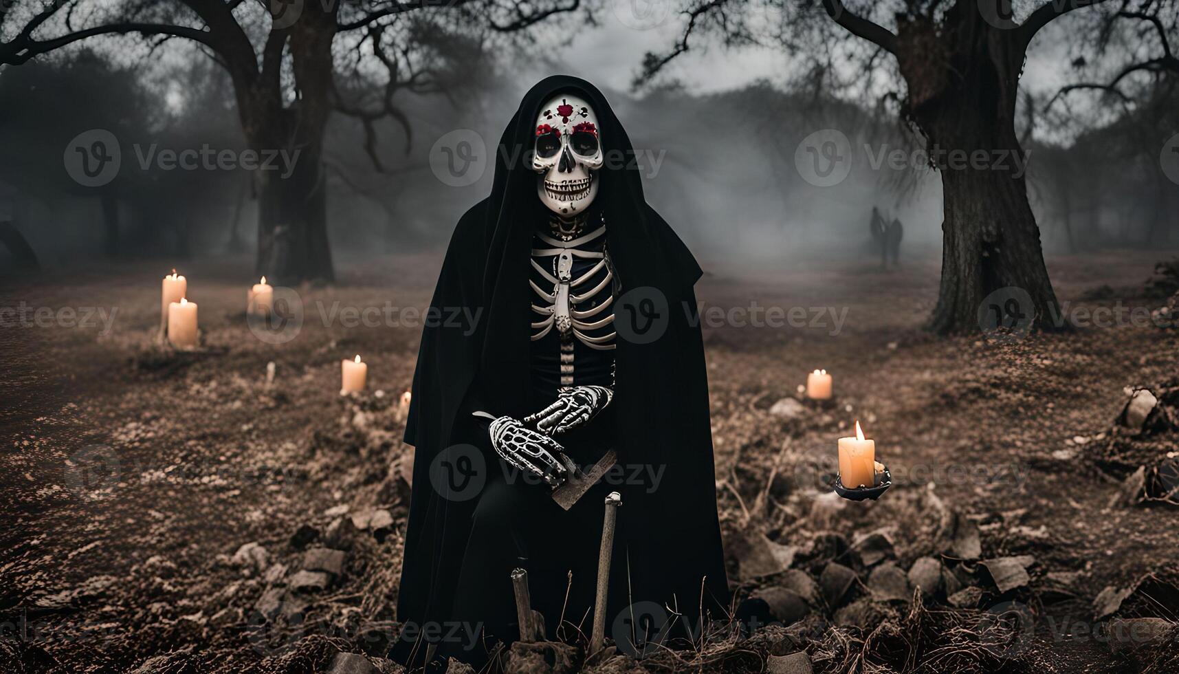 Skeleton in a Forest Setting photo