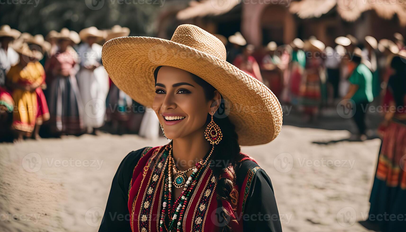 Woman in Traditional Mexican Clothing photo