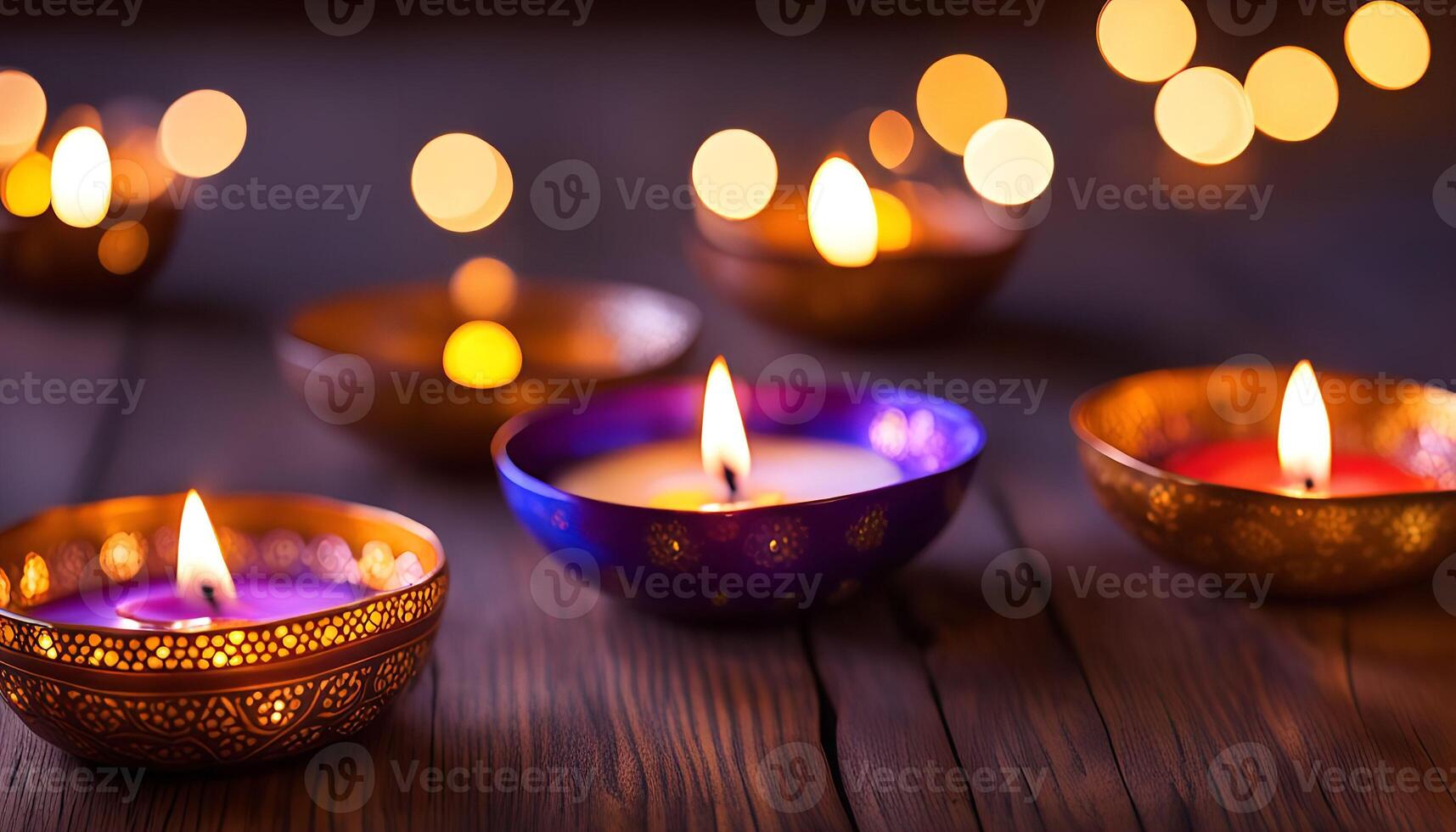 Candles with Bokeh Lights photo
