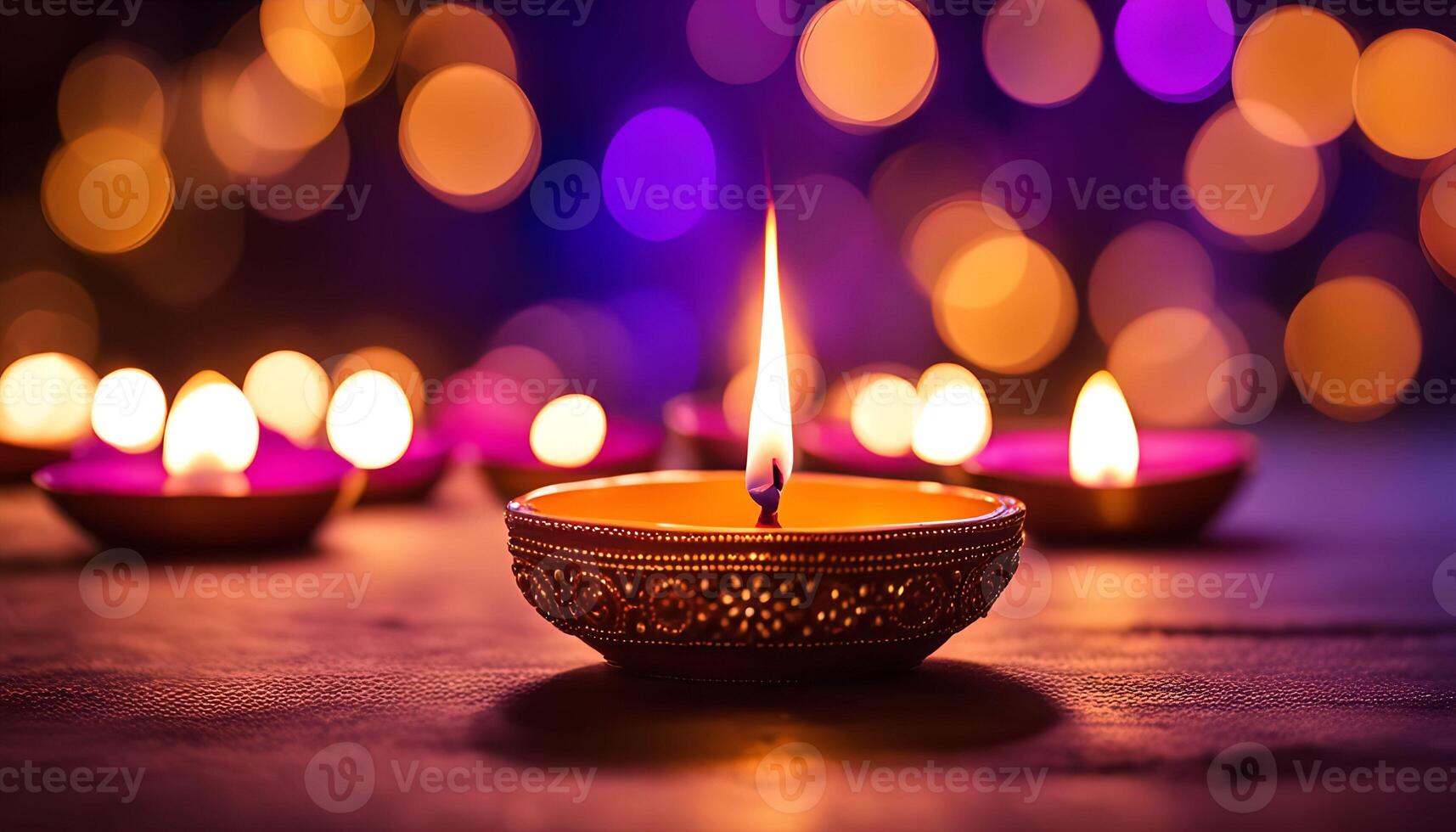 Diwali Celebration with Candles photo