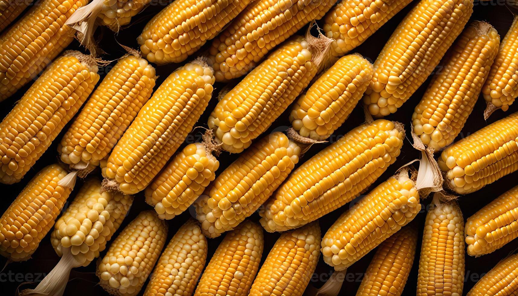 A Close-Up View of Fresh Corn on the Cob photo