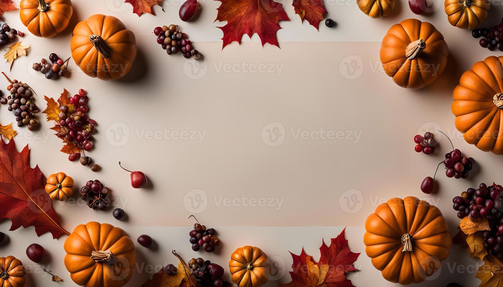 Autumnal Pumpkin and Leaf Arrangement photo
