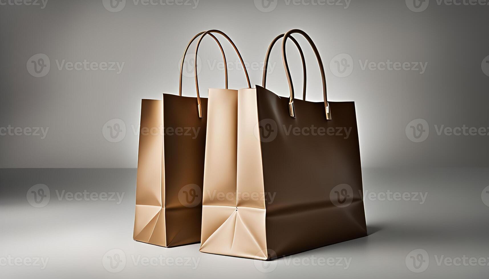 Two Brown Paper Shopping Bags photo