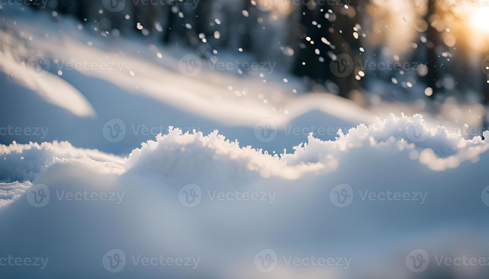 Snowy Landscape at Sunset photo