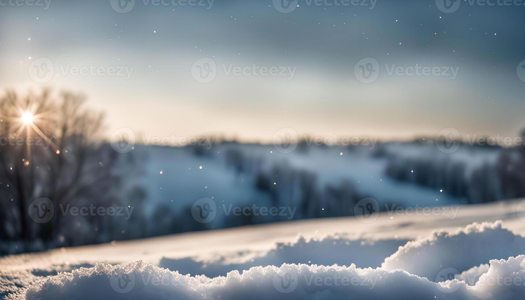 Snowy Sunset Landscape photo