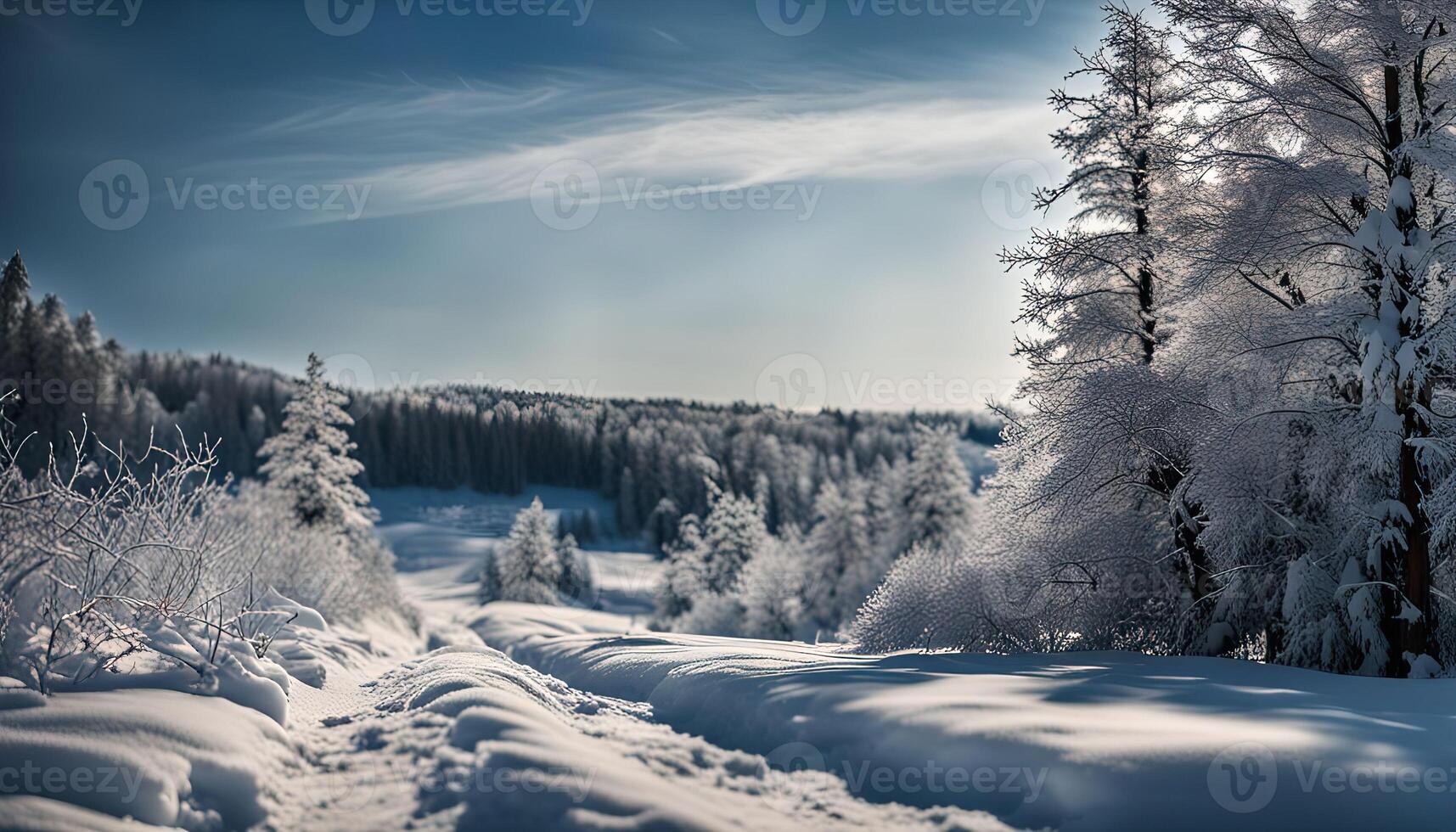 Snowy Forest Path photo