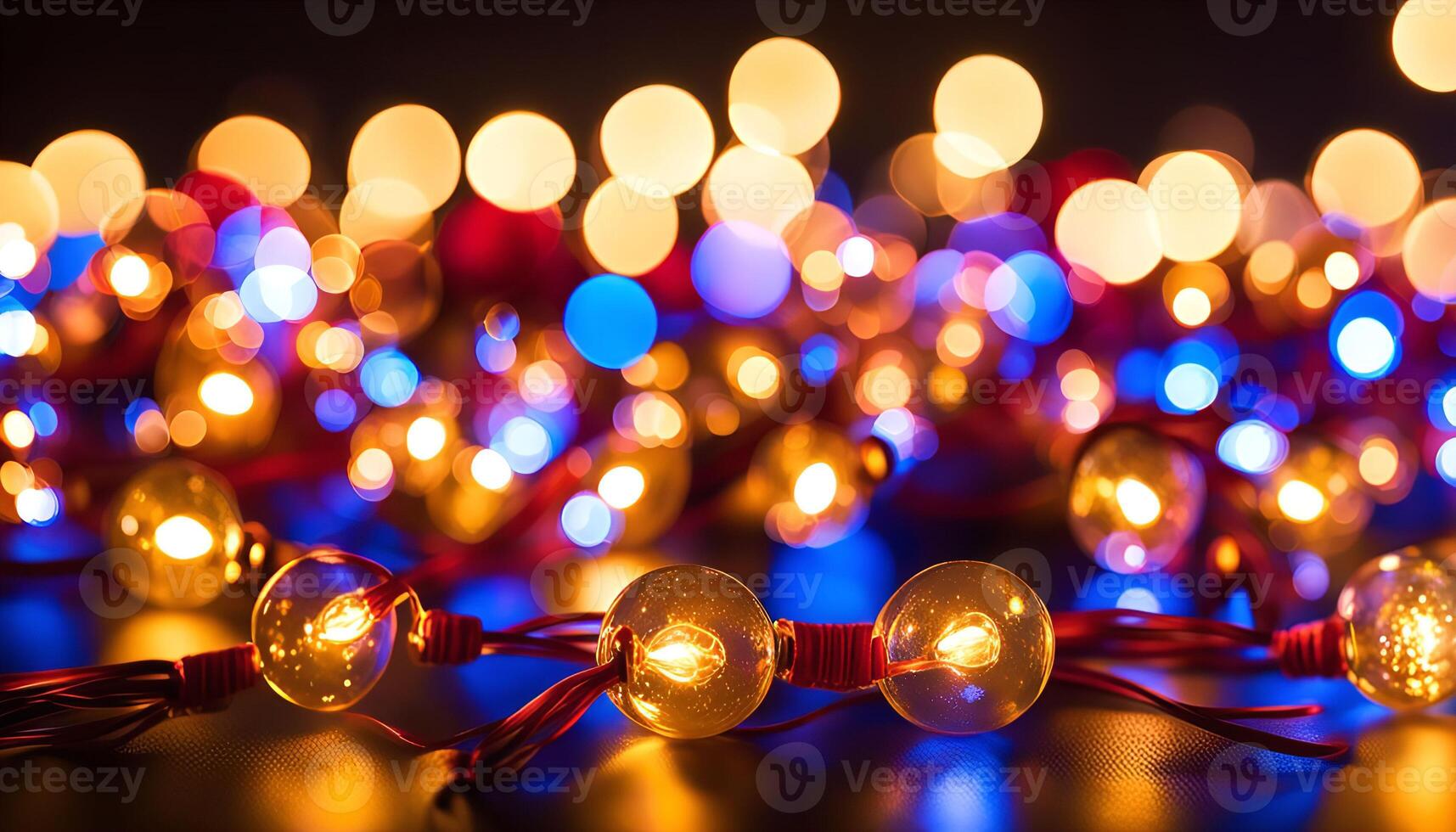 Glowing String Lights with a Festive Atmosphere photo