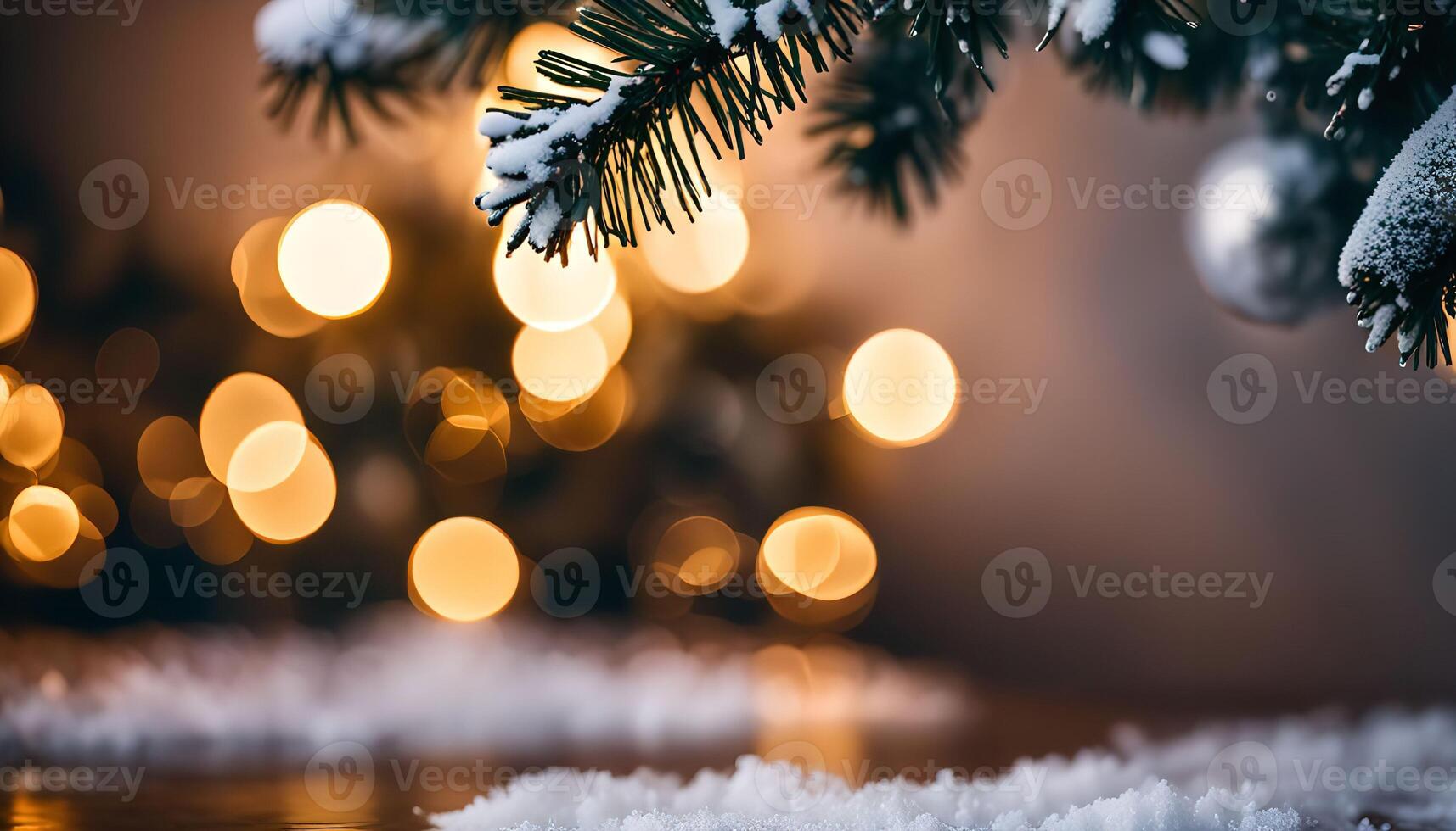 Christmas Lights and Snow photo