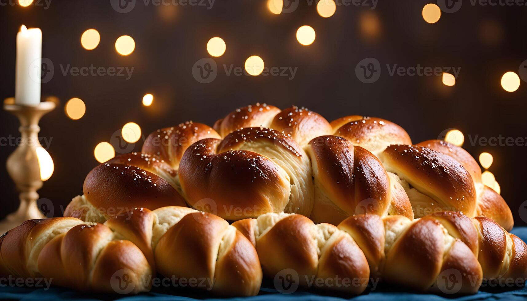 Braided Challah Bread for Shabbat photo