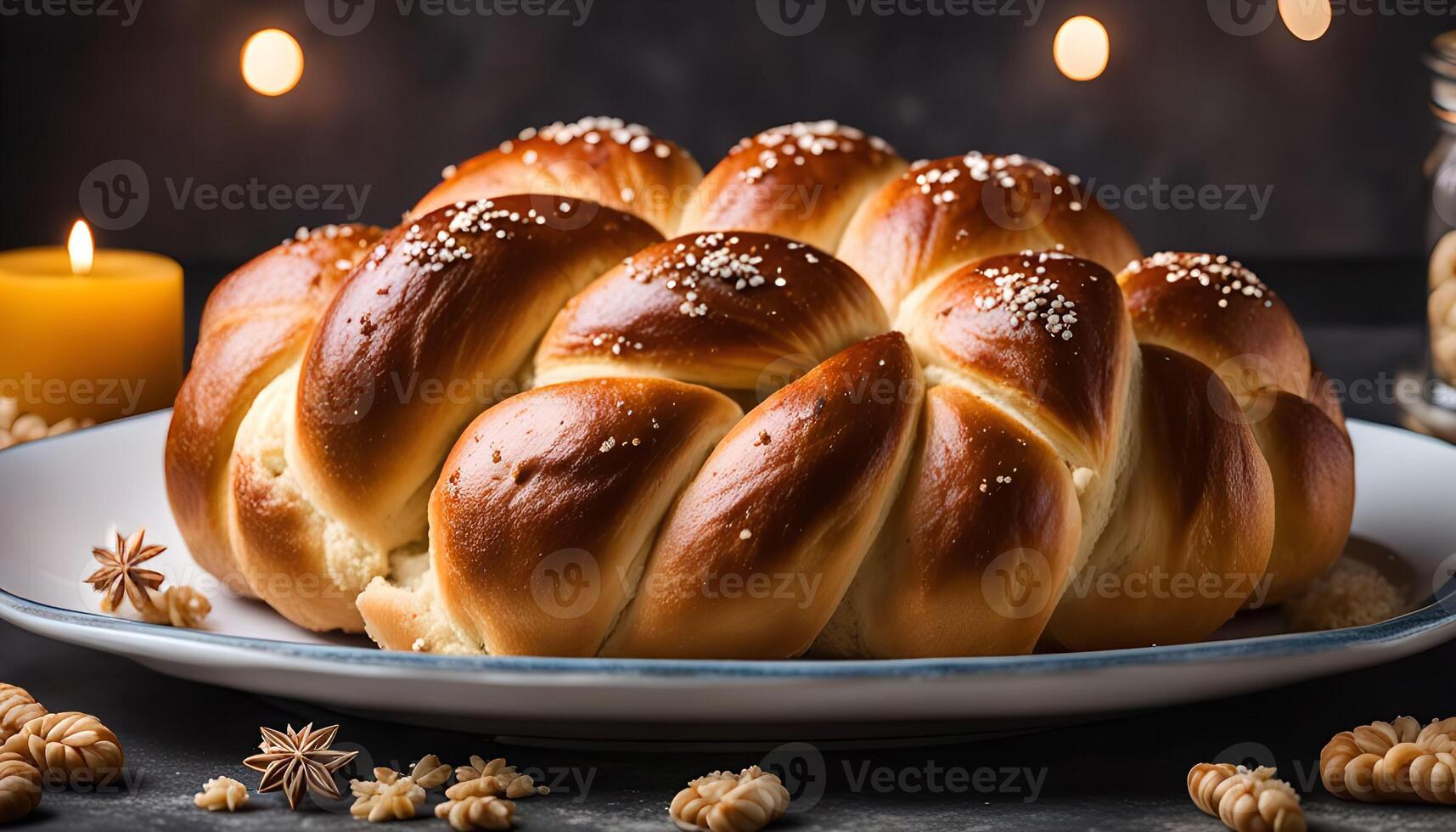Braided Challah Bread photo
