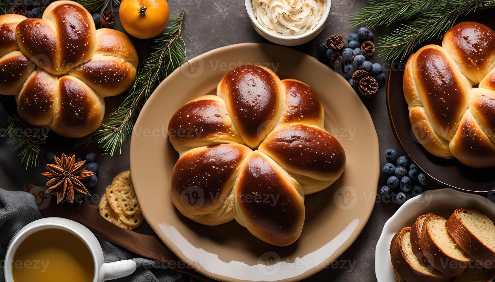 Star-Shaped Bread on a Table photo