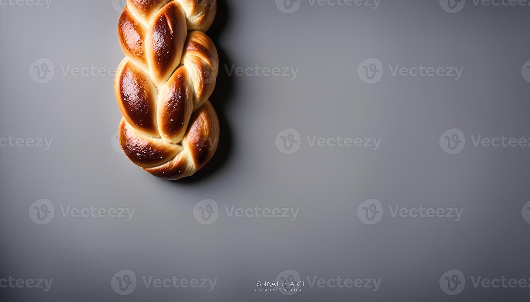 Braided Bread on a Gray Background photo