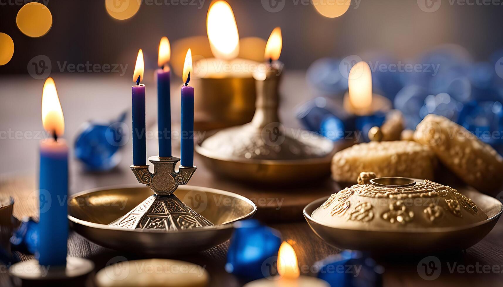 Candles and Decorations for a Traditional Celebration photo