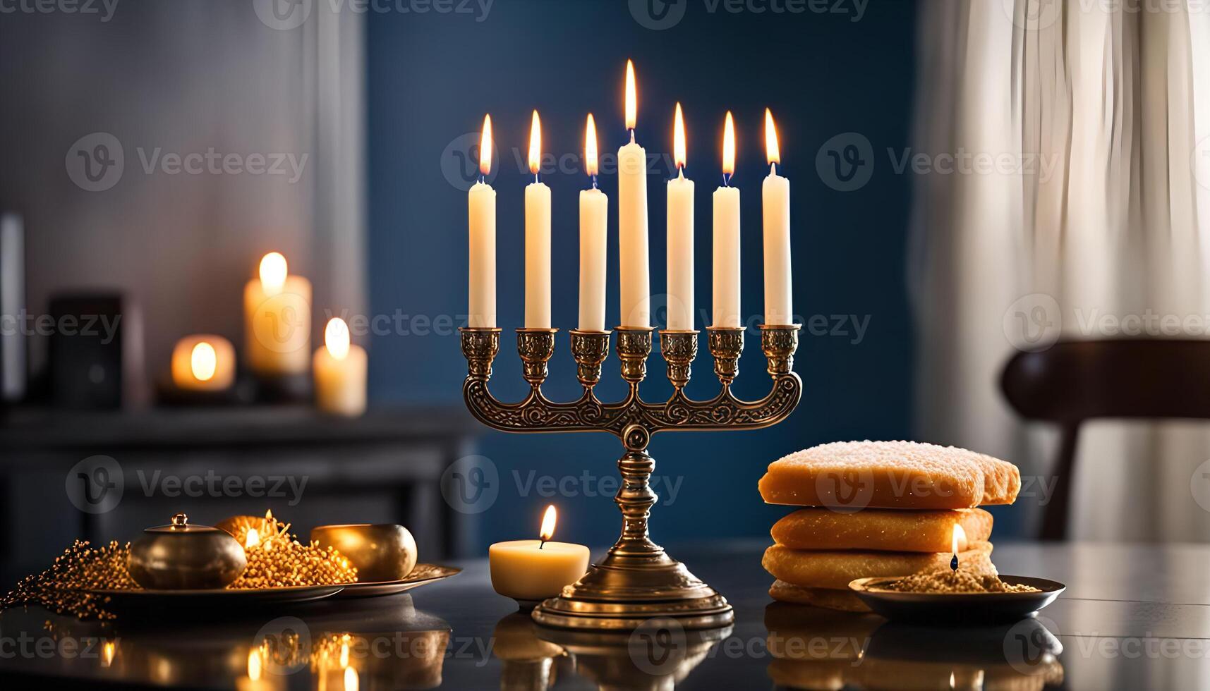 Celebrating Hanukkah jewish photo