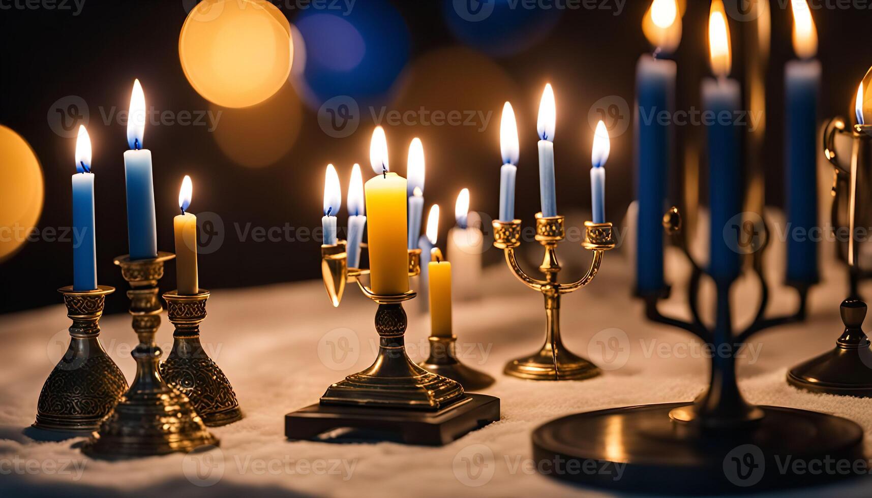 Candles on a table with soft light photo