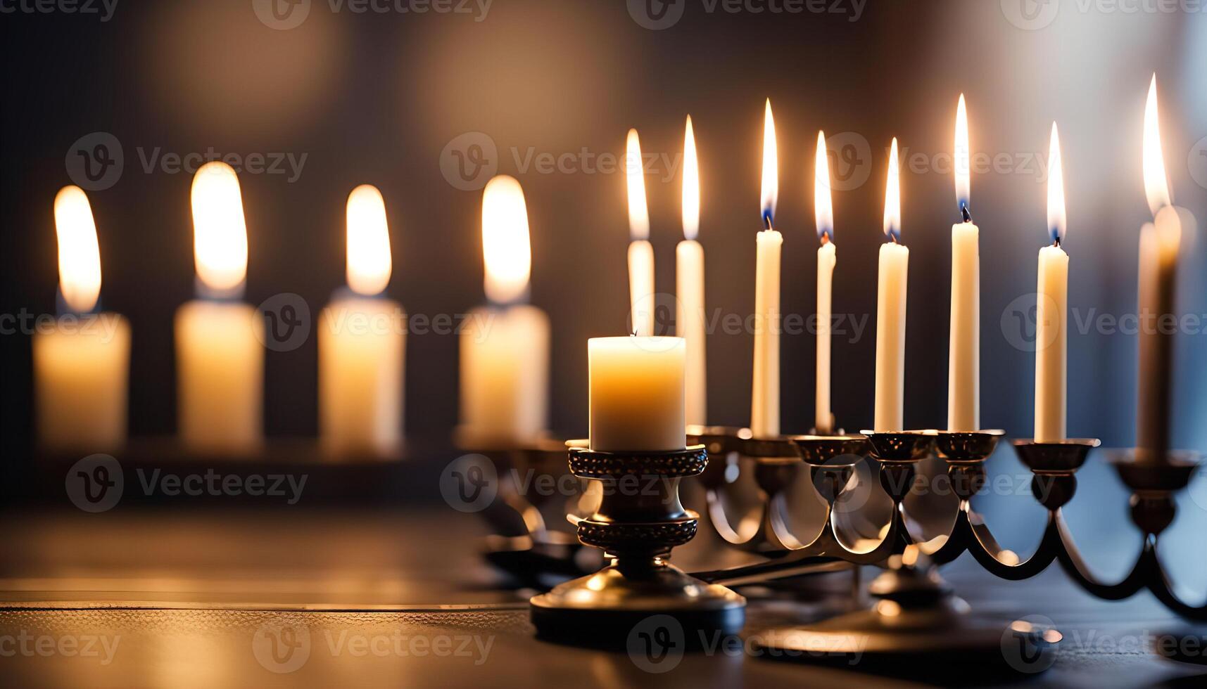 Candles on a Menorah photo