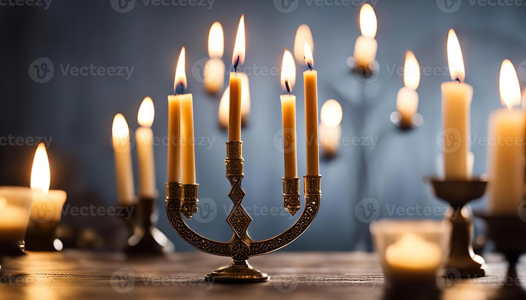 Candles in a Golden Candelabra photo