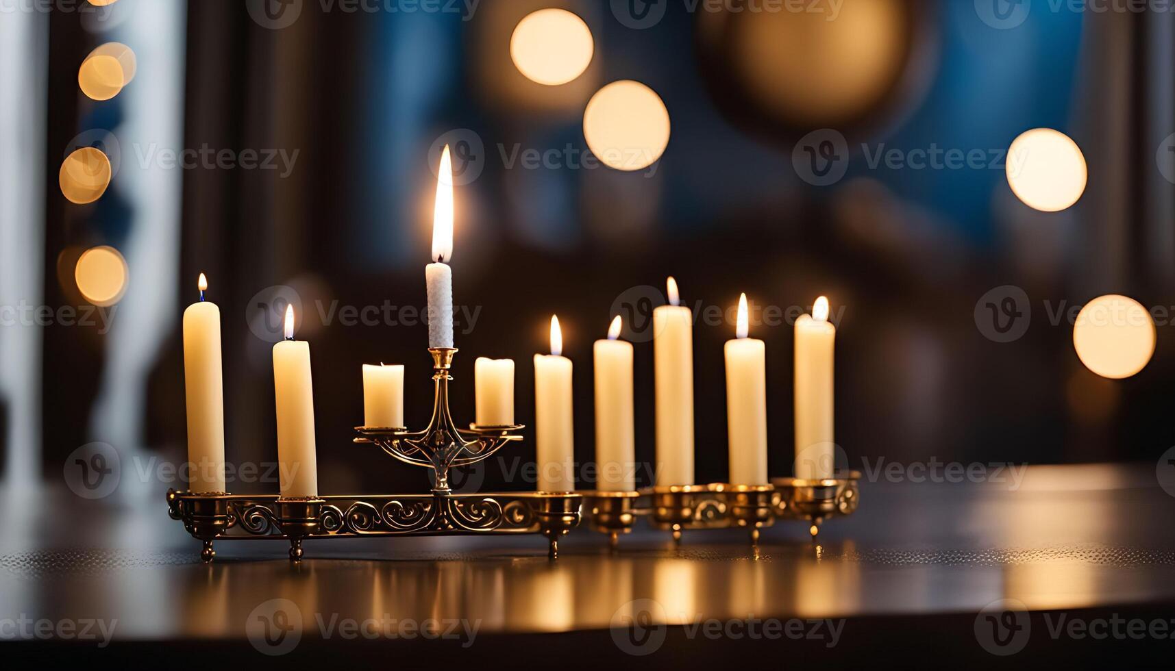 Candles in a Golden Candelabra photo